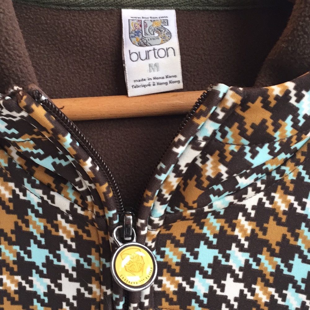 Burton Jacket Medium Soft Shell Houndstooth Brown - image 2